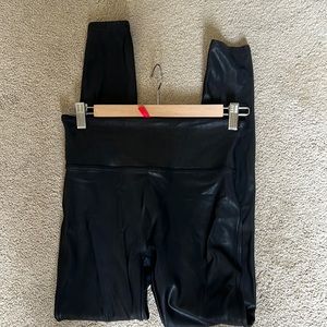 Spank Faux Leather Leggings Very Black size Large